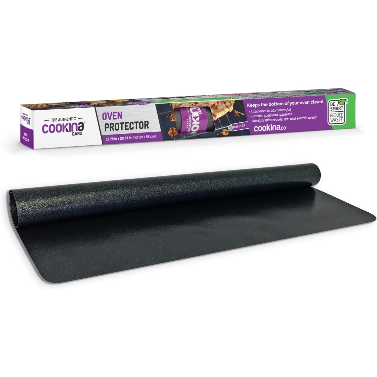 Cookina - Protection de Four Réutilisable, Antiadhésif, Facile à Nettoyer, Noir - Simple Boutique