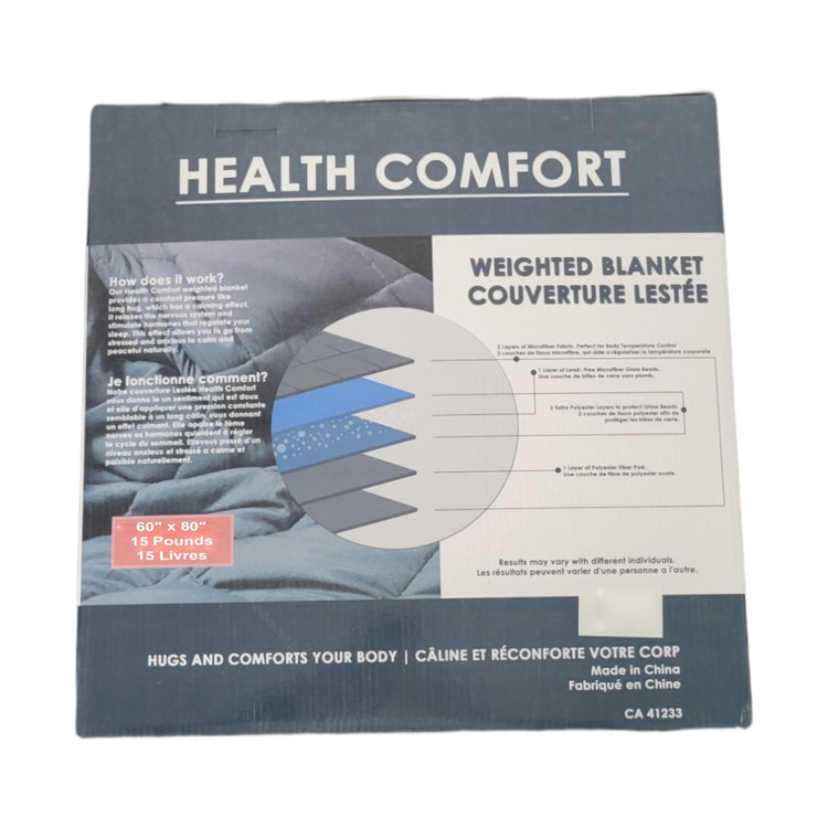 Cotton House - Couverute Lestée de 15 Livres, 60" x 80", Gris Foncé - Simple Boutique