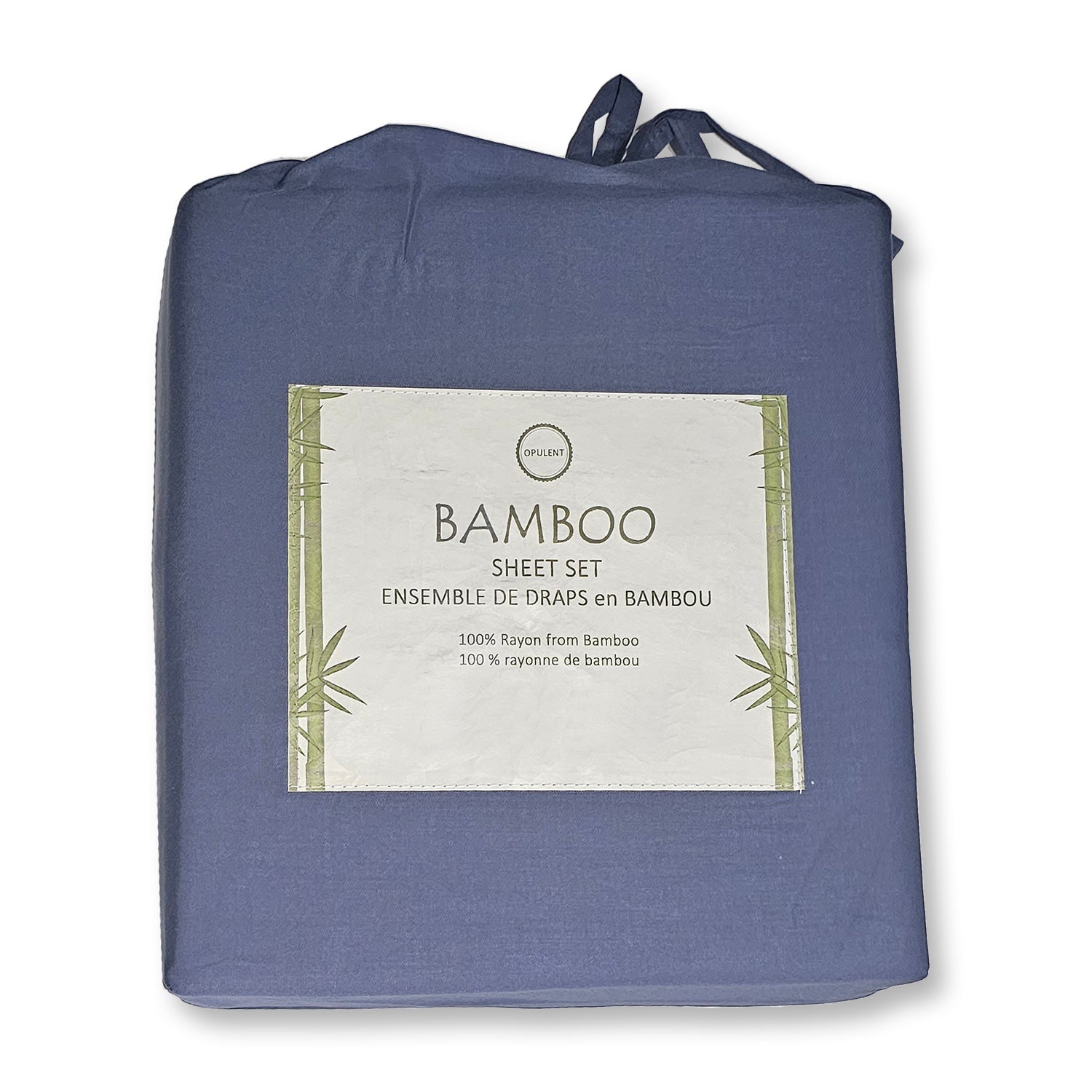 Cotton House - Ensemble de Drap en Bambou, Hypoallergénique, Grandeur Double, Bleu - Simple Boutique