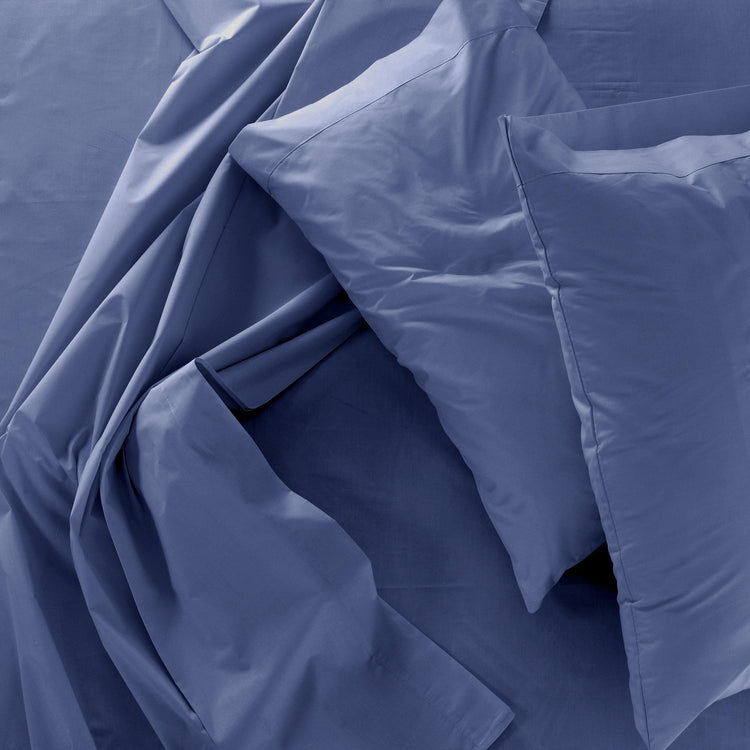 Cotton House - Ensemble de Drap en Bambou, Hypoallergénique, Grandeur Double, Bleu - Simple Boutique