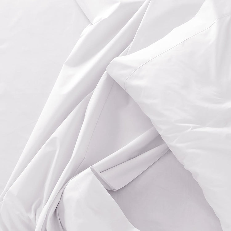 Cotton House - Ensemble de Drap en Bambou, Hypoallergénique, Grandeur Simple, Blanc - Simple Boutique