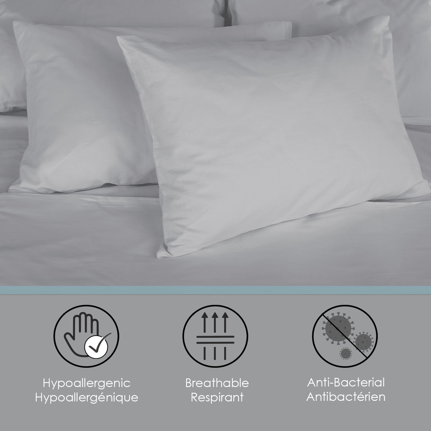 Cotton House - Ensemble de Drap en Bambou, Hypoallergénique, Grandeur Simple, Gris Pâle - Simple Boutique