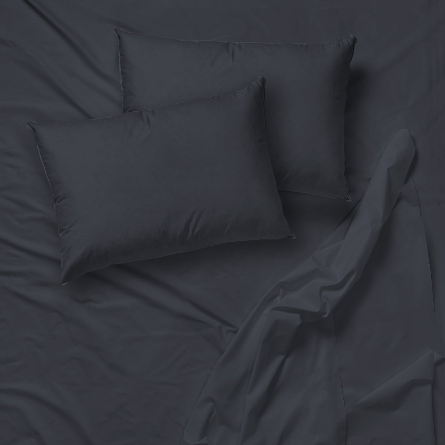 Cotton House - Ensemble de Drap en Microfibre Infroissable, Grandeur King, Gris Foncé - Simple Boutique