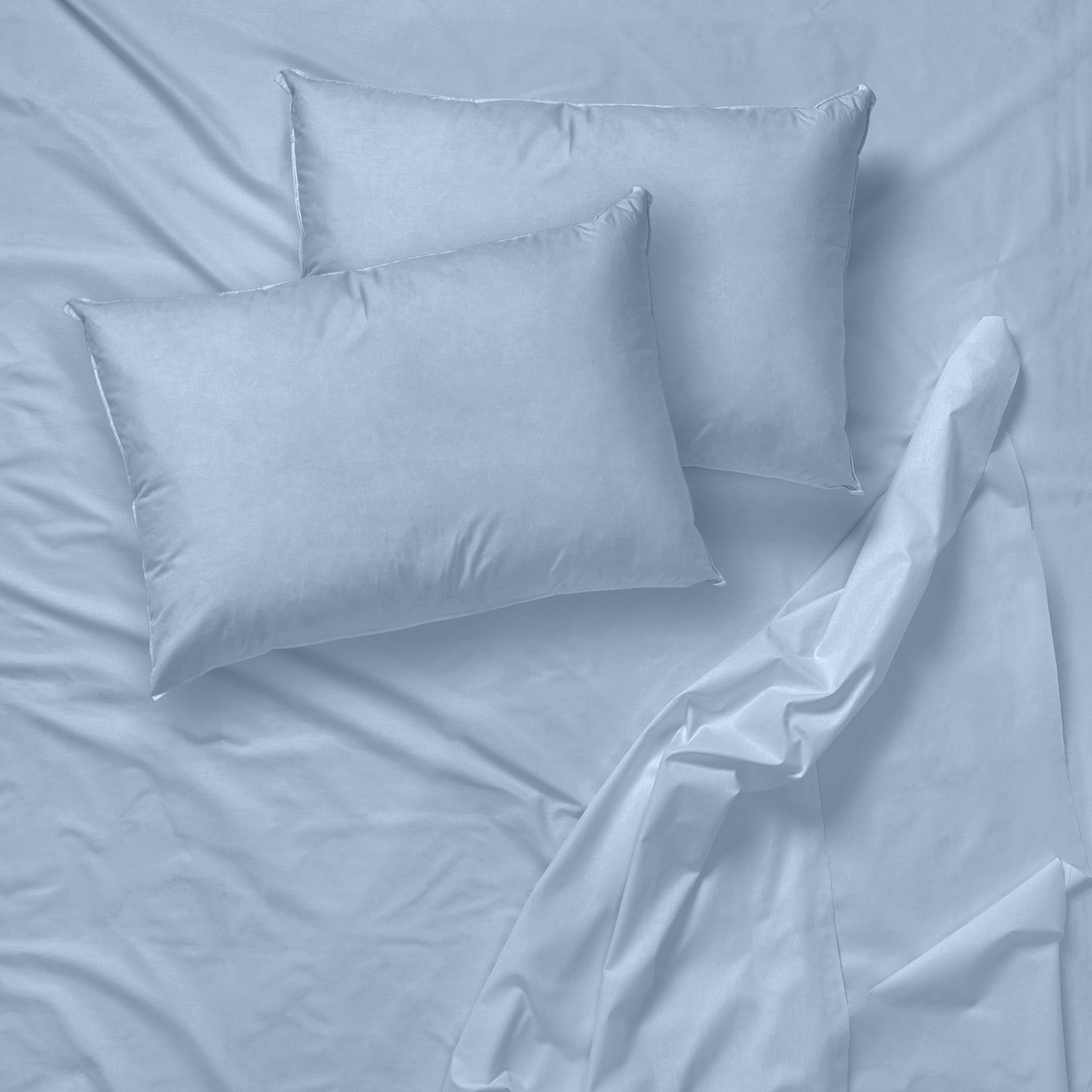 Cotton House - Ensemble de Drap en Microfibre Infroissable, Grandeur Queen, Bleu Pâle - Simple Boutique