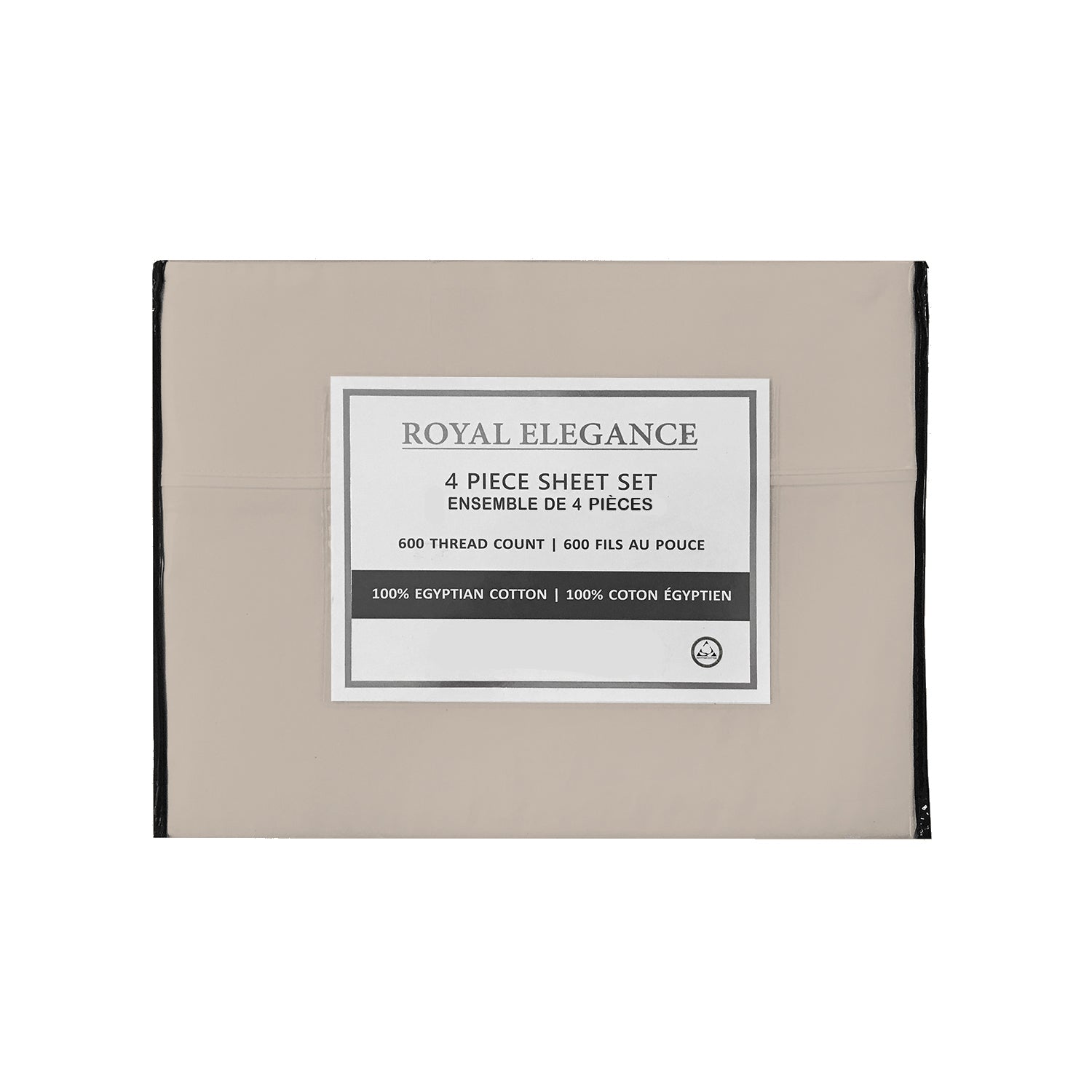 Cotton House - Ensemble de Draps 100% Coton Égyptien, 600 Fils par Pouce, Beige (2 Grandeurs Disponible) - Simple Boutique