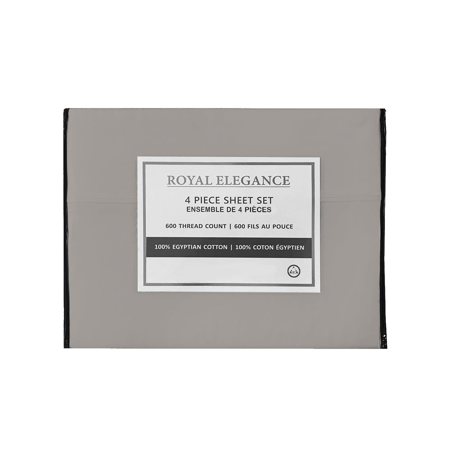 Cotton House - Ensemble de Draps 100% Coton Égyptien, 600 Fils par Pouce, Gris Pâle (2 Grandeurs Disponible) - Simple Boutique