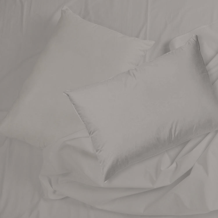 Cotton House - Ensemble de Draps en Coton Biologique, 600 Fils Par Pouce, Grandeur Queen, Gris Pâle - Simple Boutique