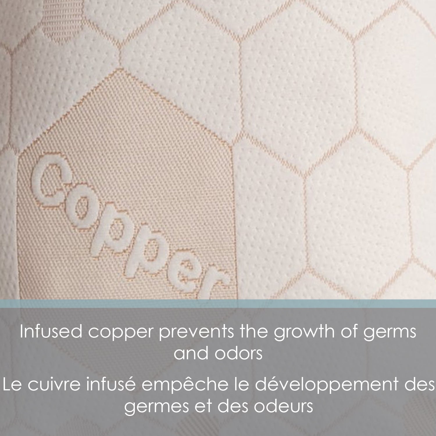 Cotton House - Oreiller Infusé de Cuivre, Hypoallergénique, Grandeur Queen, Fabriqué au Canada - Simple Boutique