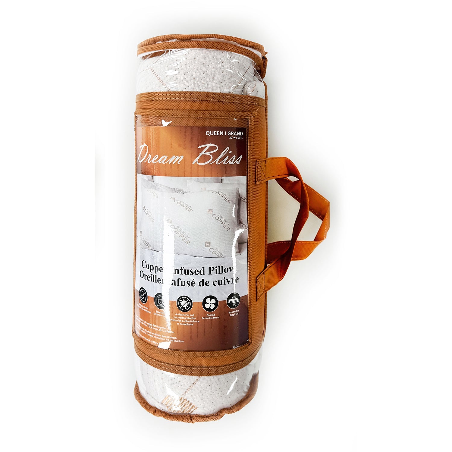 Cotton House - Oreiller Infusé de Cuivre, Respirant, Lavable à la Machine, Grandeur Queen - Simple Boutique