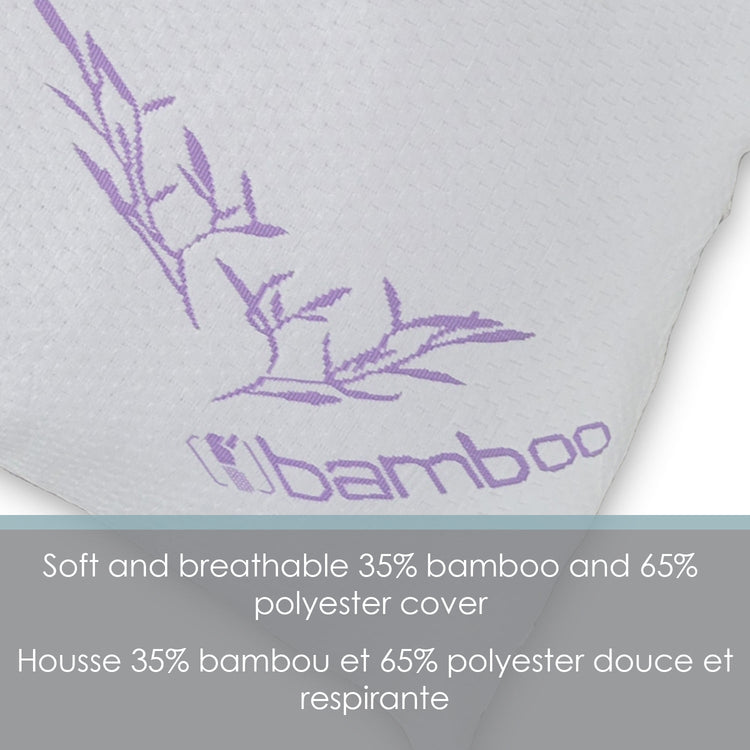 Cotton House - Oreiller en Bambou Infusé de Lavande, Grandeur Standard, Fabriqué au Canada - Simple Boutique