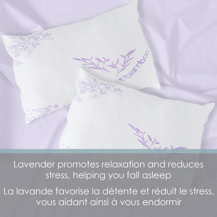 Cotton House - Oreiller en Bambou Infusé de Lavande, Grandeur Standard, Fabriqué au Canada - Simple Boutique