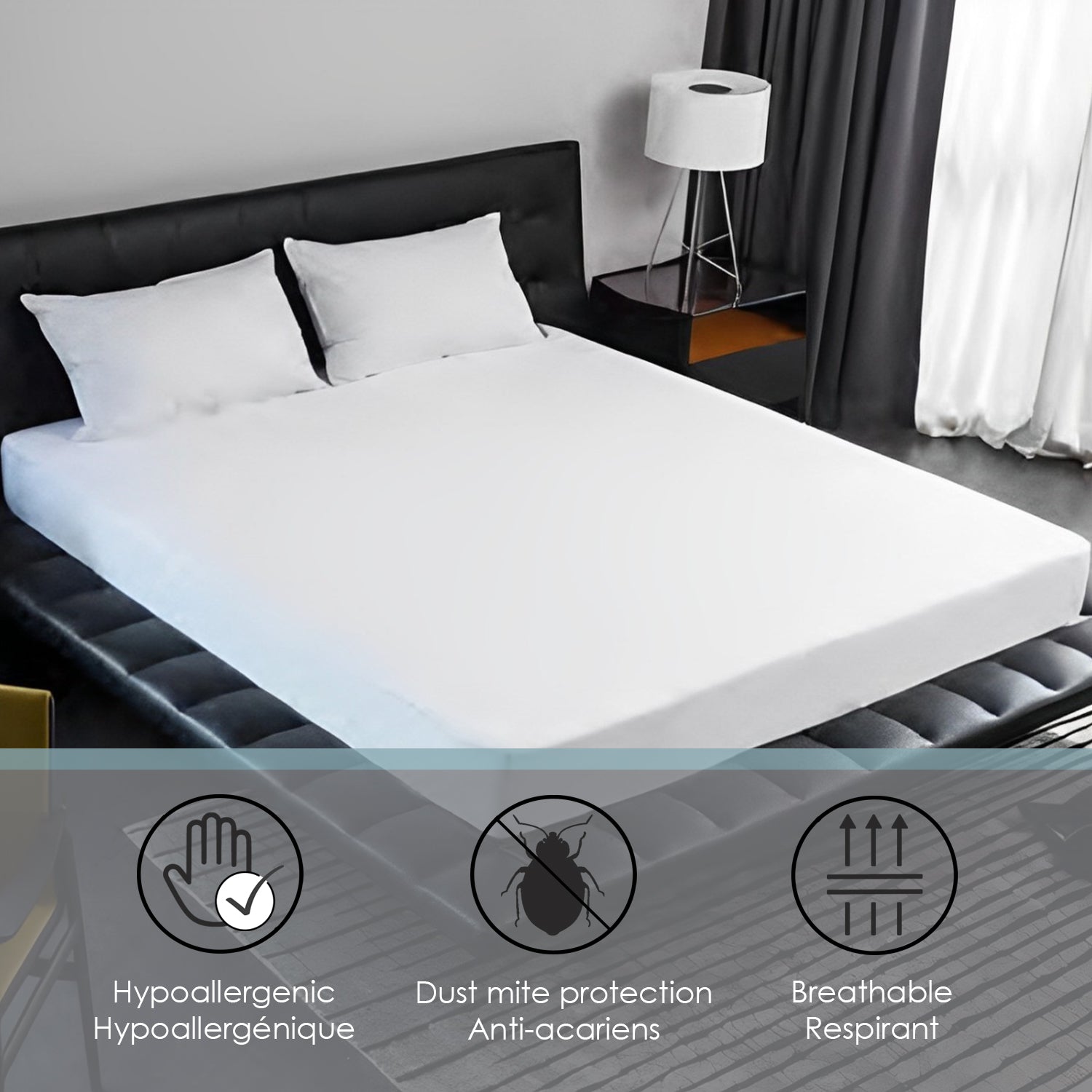 Cotton House - Protège-Matelas Imperméable, Barrière Anti-Allergène, Grandeur Twin, Blanc - Simple Boutique