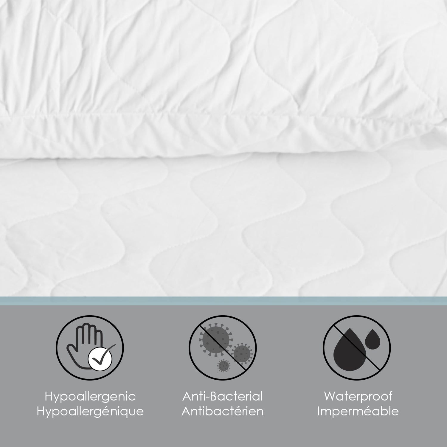 Cotton House - Protège Matelas Matelassé 100% Cotton, Imperméable et Hypoallergénique, Grandeur Double, Blanc - Simple Boutique