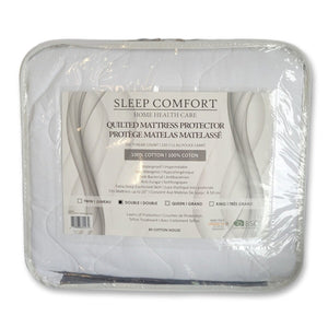 Cotton House - Protège Matelas Matelassé 100% Cotton, Imperméable et Hypoallergénique, Grandeur Double, Blanc - Simple Boutique
