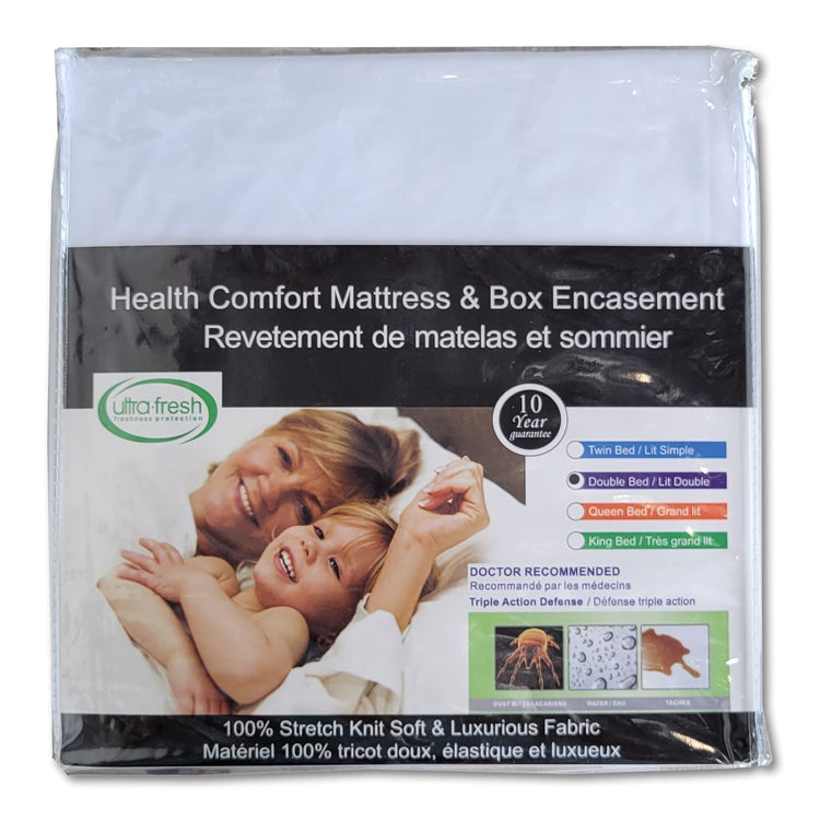 Cotton House - Revêtement pour Matelas et Sommier, Défense Triple Actions, Grandeur Double, Blanc - Simple Boutique