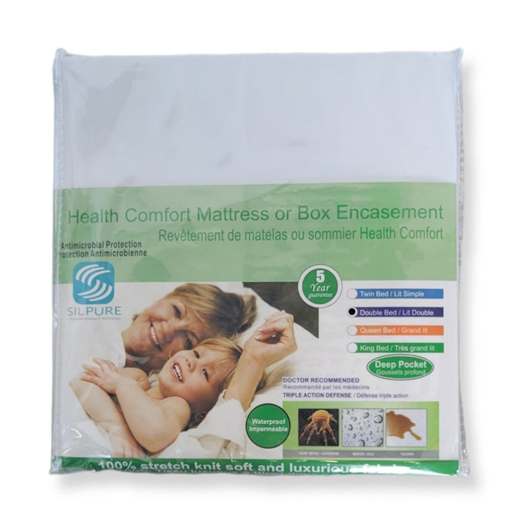 Cotton House - Revêtement pour Matelas et Sommier, Défense Triple Actions, Imperméables, Grandeur Double, Blanc - Simple Boutique