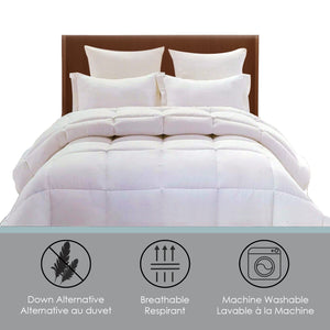 Couette Synthétique, Remplissage 3D 100% Gel Microfibre (Alternative au Duvet), Grandeur Queen, Blanc - Simple Boutique
