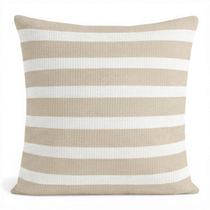 Coussin Décoratif extérieur Sunset 18" x 18" beige rayé - Simple Boutique
