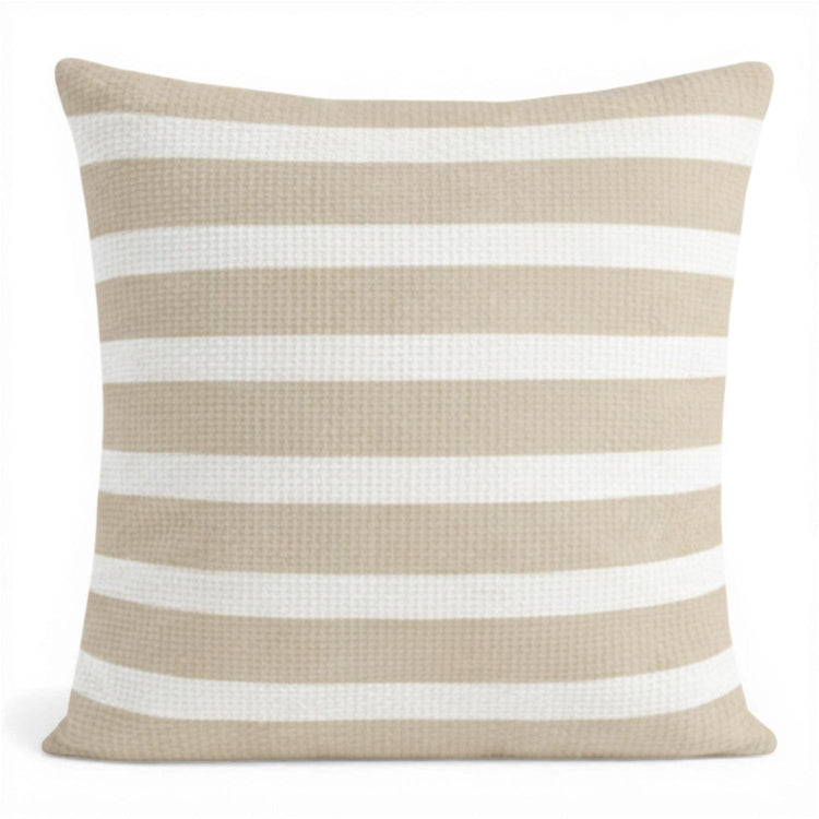Coussin Décoratif extérieur Sunset 18" x 18" beige rayé - Simple Boutique