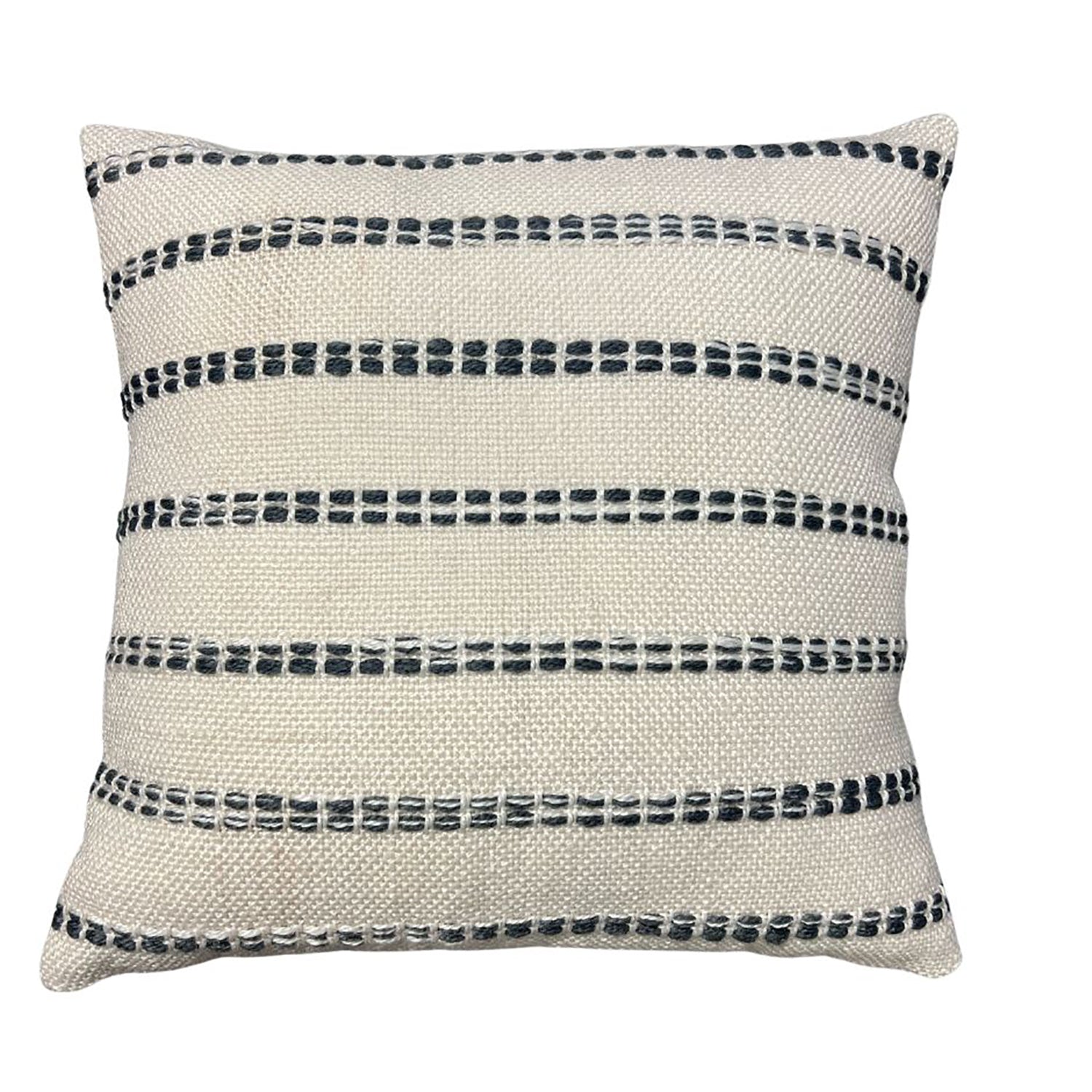 Coussin à Rayure Natural, Intérieur/Extérieur, 18" x 18" - Simple Boutique