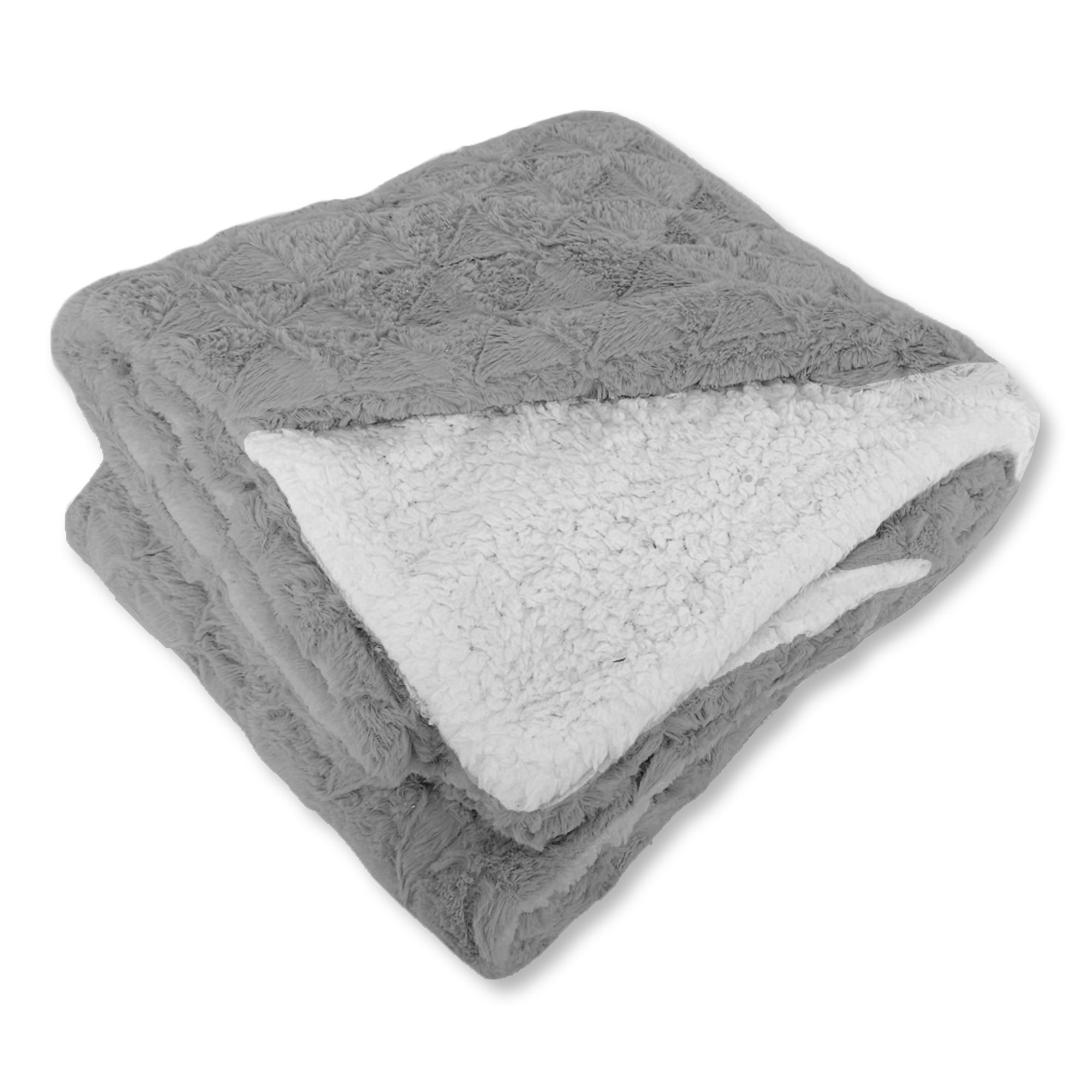 Couverture Sherpa en Fausse Fourrure Ultra-Douce, Grandeur Twin, Gris Pâle - Simple Boutique