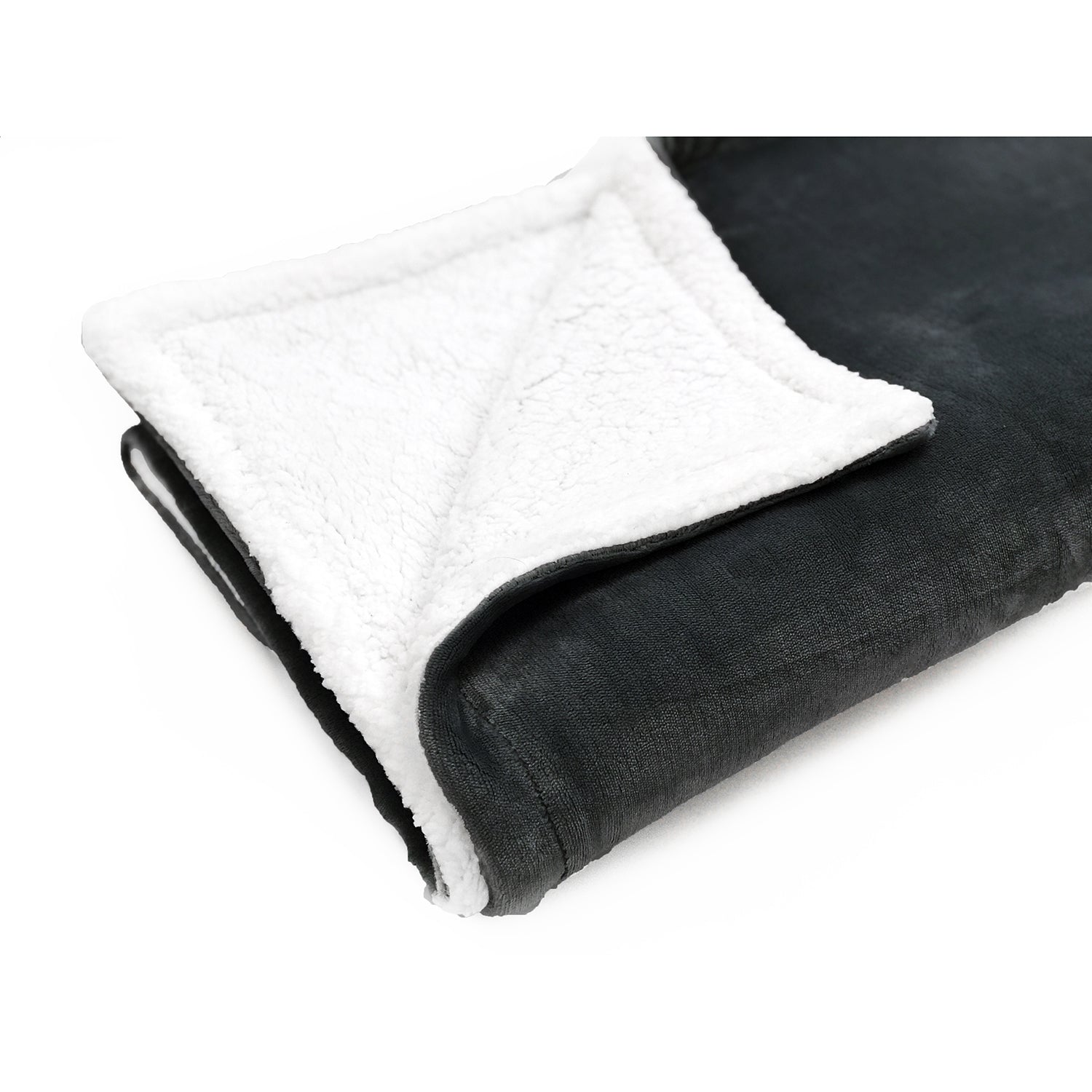 Couverture Sherpa en Flanelle, Douce et Luxueuse, Grandeur Queen/King, Gris Foncé - Simple Boutique