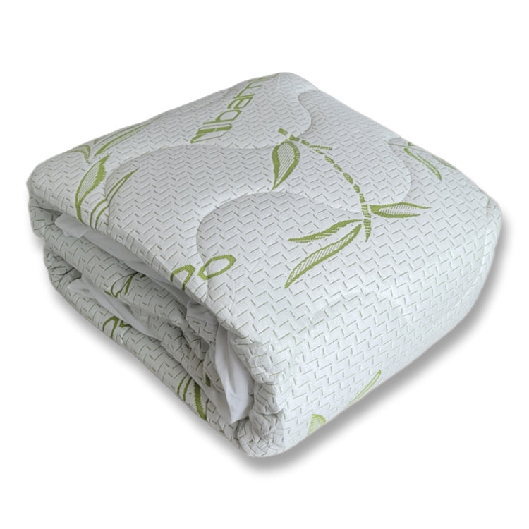 Couvre-Matelas en Bambou de Jacquard, Imperméable, Grandeur Double, Blanc - Simple Boutique