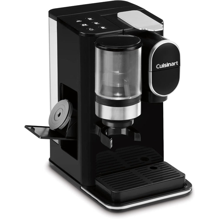 Cuisinart - Cafetière à Portion Individuel avec Moulin à Café Intégré, Compatible avec les Capsules, Noir - Simple Boutique