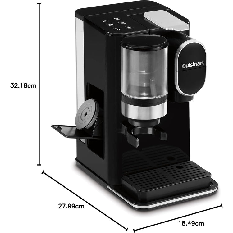 Cuisinart - Cafetière à Portion Individuel avec Moulin à Café Intégré, Compatible avec les Capsules, Noir - Simple Boutique