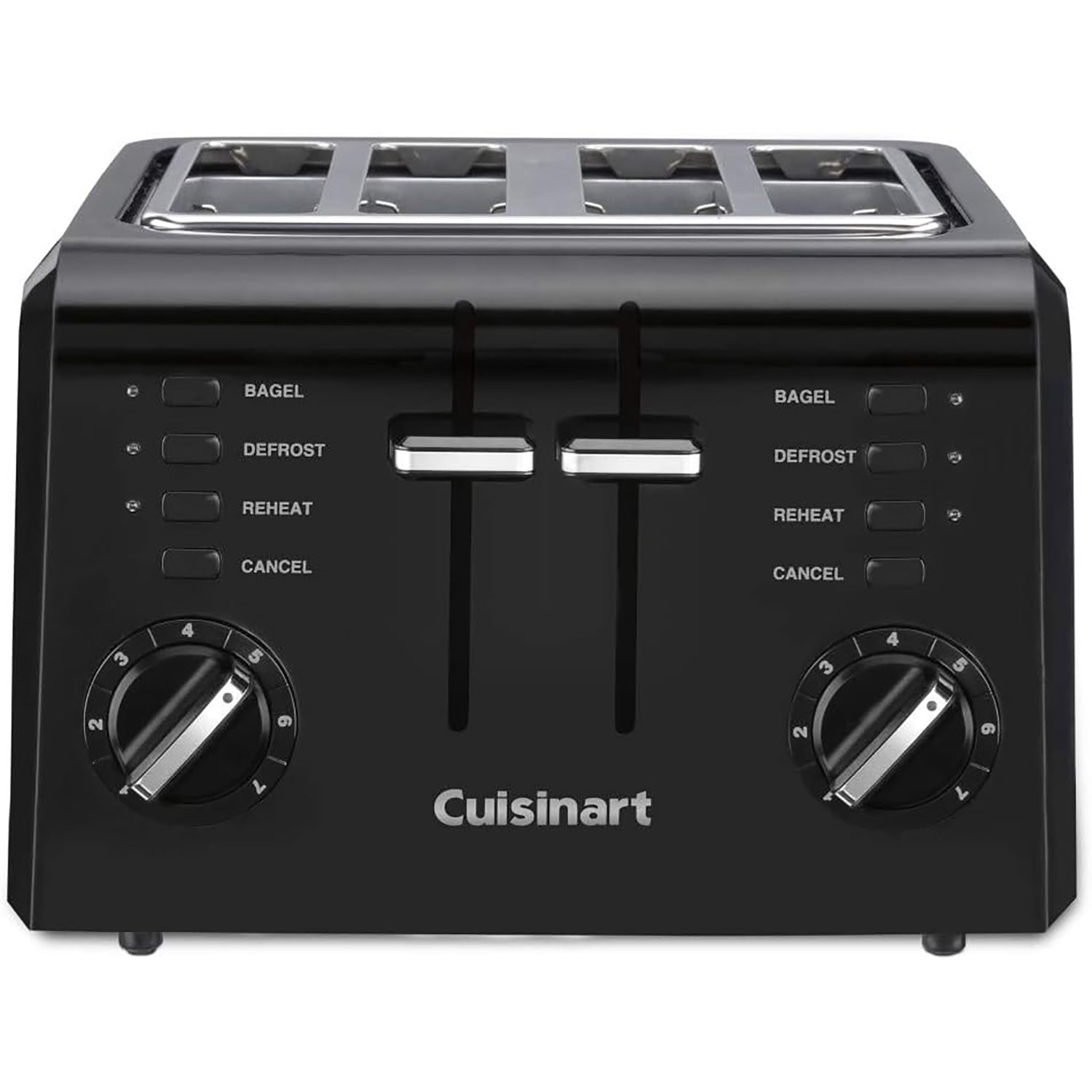 Cuisinart - Grille-Pain à 4 Tranches, Fentes Larges, 7 Réglages de Teinte, Noir - Simple Boutique