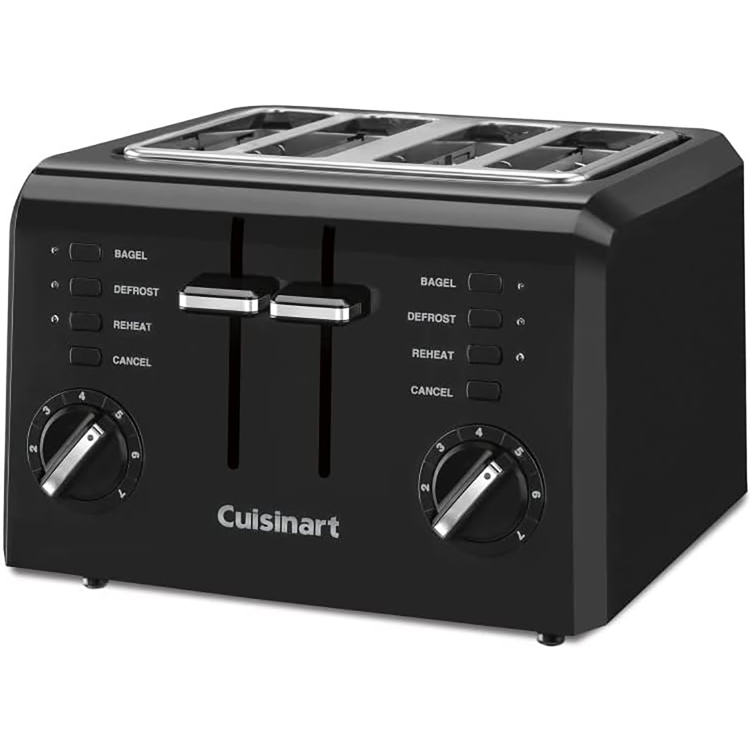 Cuisinart - Grille-Pain à 4 Tranches, Fentes Larges, 7 Réglages de Teinte, Noir - Simple Boutique