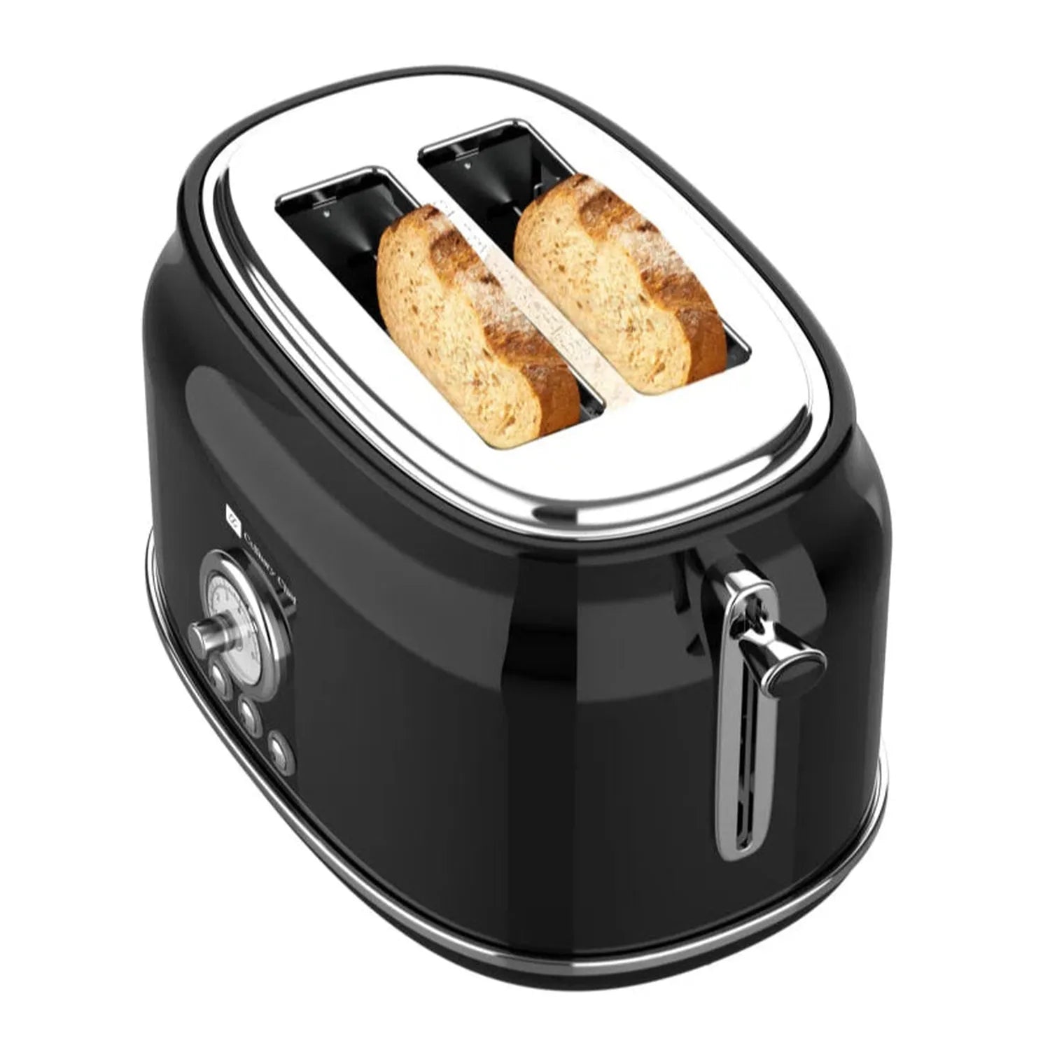 Culinary Chef Grille-Pain Rétro 2 Tranches – Fentes Larges, 5 Niveaux de Brunissage, Bagel, Décongélation et Annulation – 900W – Noir - Simple Boutique