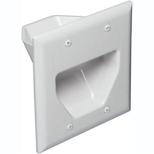 DataComm Plaque murale "Pass-thru" pour tout câbles DOUBLE blanc INT - Simple Boutique