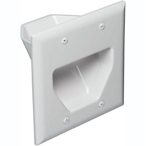 DataComm Plaque murale "Pass-thru" pour tout câbles DOUBLE blanc INT - Simple Boutique