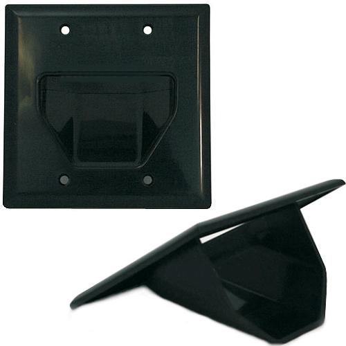 DataComm Plaque murale "Pass-thru" pour tout câbles DOUBLE noir INT - Simple Boutique