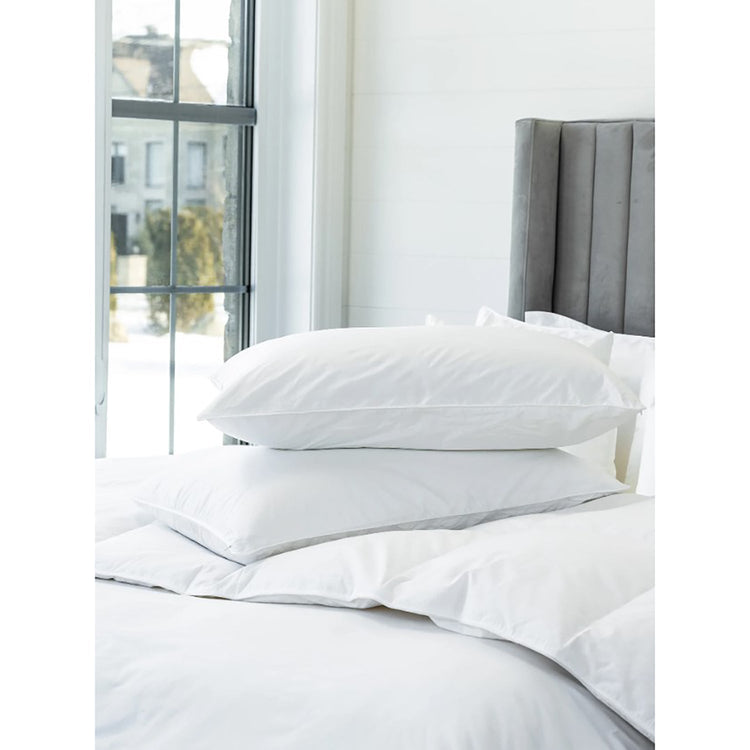 Dolce - Oreiller Capri en Duvet d'oie Blanche Européen, Gonflement 850+, Coton 500 Fils Satiné, Fait à Montréal - Standard - Simple Boutique