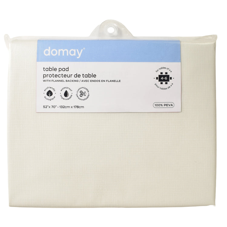 Domay Protecteur de Table avec Endos en Flanelle 52" x 70", Blanc - Simple Boutique