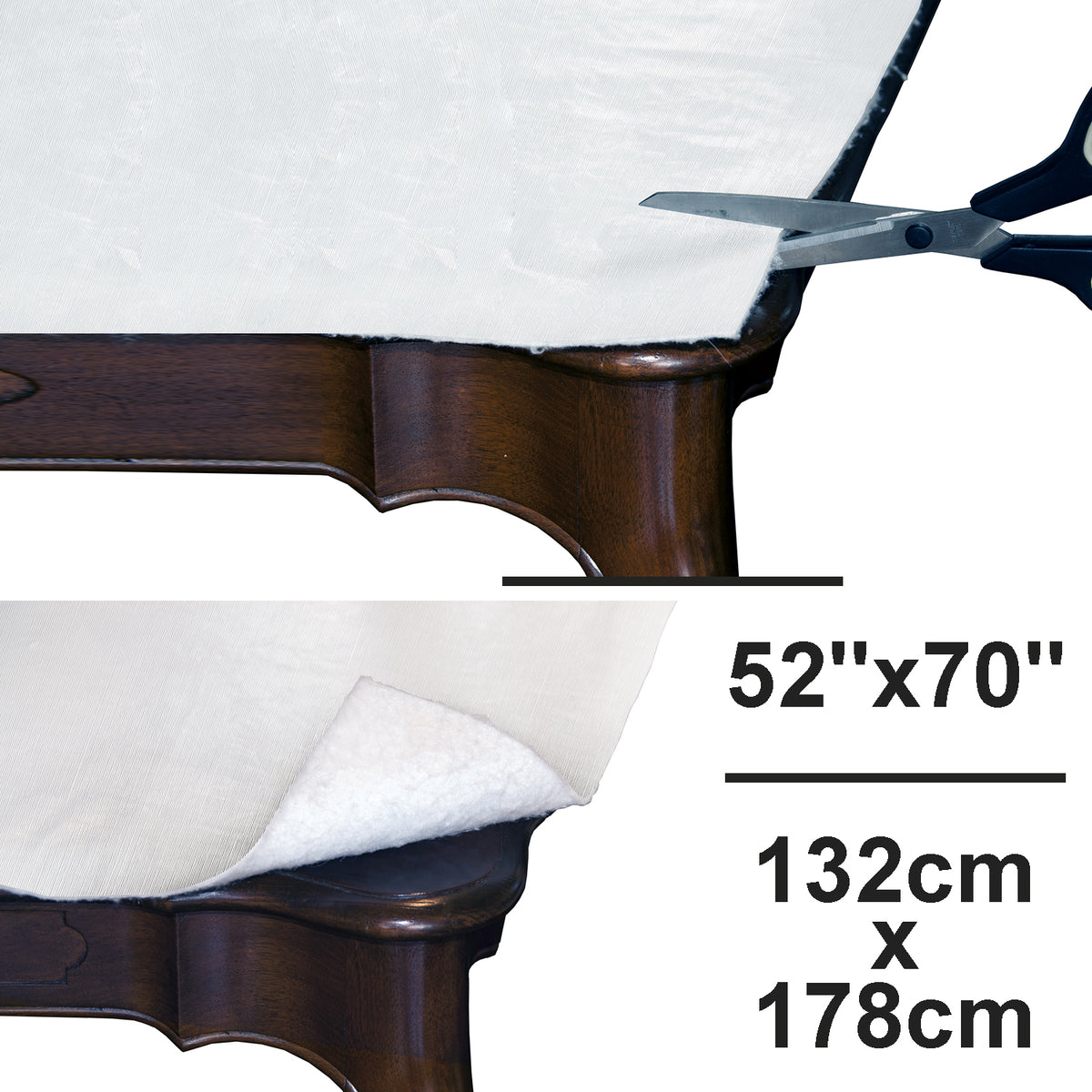 Domay Protecteur de Table avec Endos en Flanelle 52" x 70", Blanc - Simple Boutique