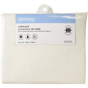 Domay Protecteur de Table avec Endos en Flanelle 52" x 90", Blanc - Simple Boutique
