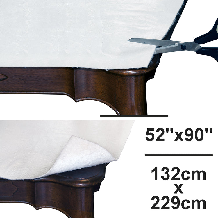 Domay Protecteur de Table avec Endos en Flanelle 52" x 90", Blanc - Simple Boutique
