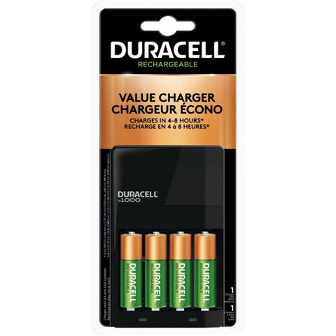 Duracell - Chargeur à Piles AA et AAA Ion Speed 1000, Piles Incluse, Arrêt Automatique