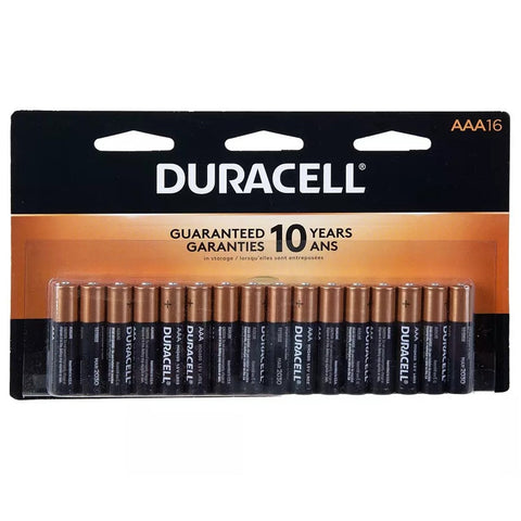 Duracell CopperTop - Lot de 16 Piles Alcalines AAA, Puissance Longue Durée