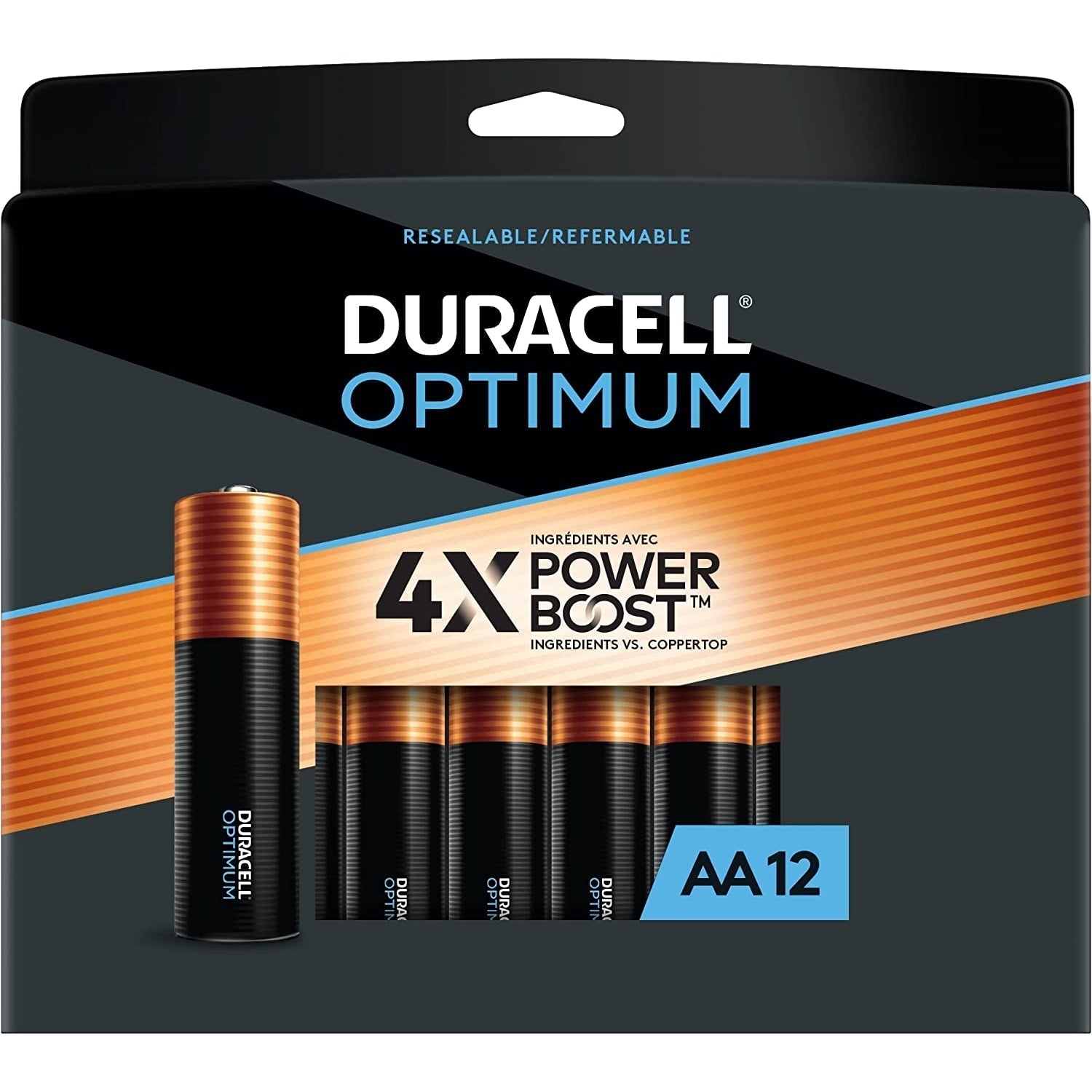 Duracell Optimum - Lot de 12 Piles AA Longue Durée, Emballage Refermable - Simple Boutique