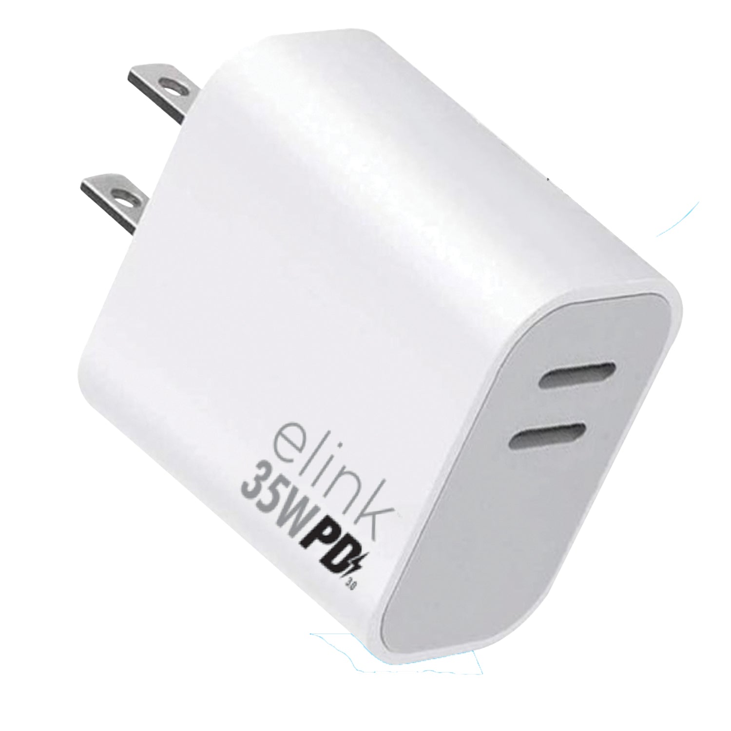 Elink - Chargeur Mural Rapide, Double Ports USB-C 3.0, 35W, Blanc - Simple Boutique