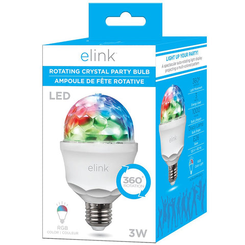 Elink EK1481 - Ampoule Lumières de Fête LED, Rotative à 360°, RVB, 3 Watts