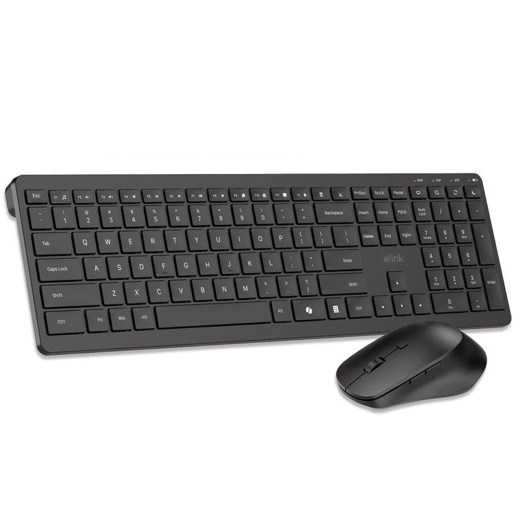 Elink - Ensemble Clavier Anglais et Souris Sans-Fil, Touche pour Copilot, Noir - Simple Boutique