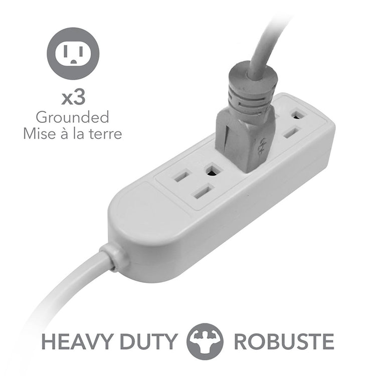 Elink - Ensemble de 2 Barres d'alimentation à 3 Prises, Robuste, Longeur de 5 Pieds, Blanc - Simple Boutique
