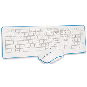 Elink KBR630 - Ensemble Clavier et Souris Sans-Fil, Rechargeable, 2.4GHz, Blanc - Simple Boutique