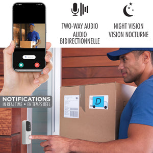 Elink Sonnette Vidéo Sans Fil Rechargeable avec Carillon, Vision Nocturne et Audio Bidirectionnel, Blanc - Simple Boutique