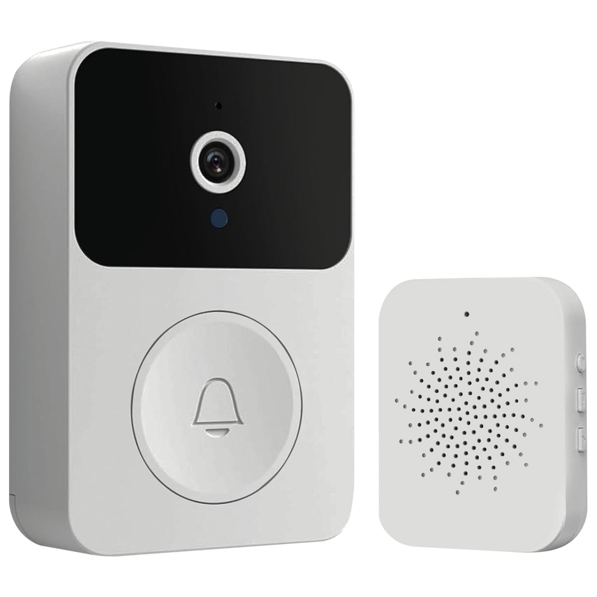 Elink Sonnette Vidéo Sans Fil Rechargeable avec Carillon, Vision Nocturne et Audio Bidirectionnel, Blanc - Simple Boutique